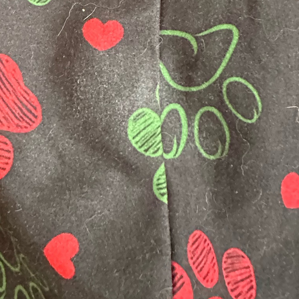 Black Lounge Pants with Red and Green Floral Print - Picture 4 of 6